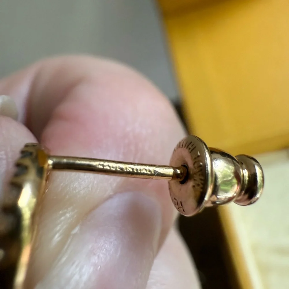 ✨SOLD✨F is Fendi Gold Rhinestone Studs - Picture 12 of 12